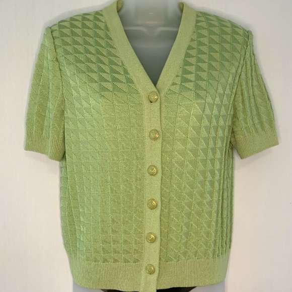 St. John Collection Green Short Sleeve Blazer - Picture 1 of 5